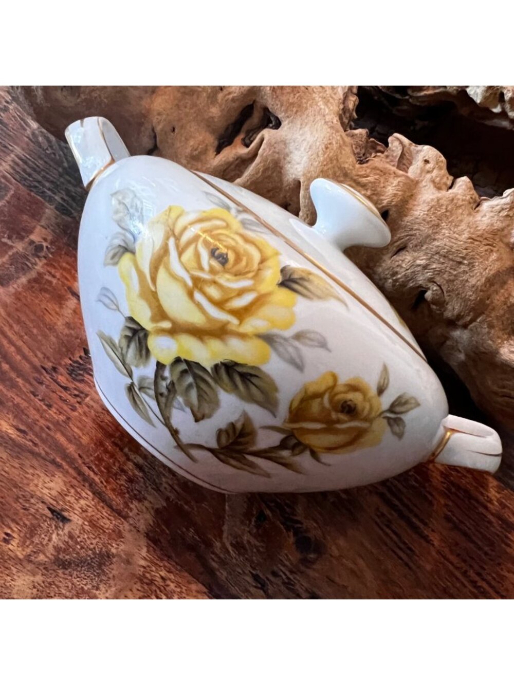 Vintage Lidded Sugar Bowl Harmony House Yellow Rose